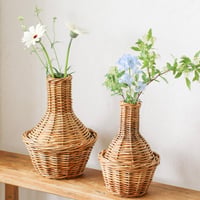 RATTAN SHAPE FLOWER VASE / ラタンの存在感のあるナチュラルフラワーベース