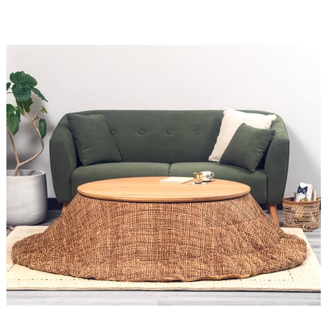 ROUND KOTATSU TABLE / オーク突板 ナチュラル , ウォールナット突板 ブラウン / リビングテーブル / こたつテーブル