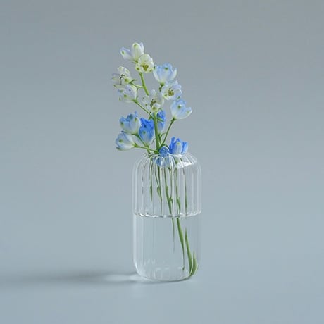 FLOWER VASE / カヌレ ガラスベース / フラワーベース / 一輪挿し / CLEAR / AXCIS