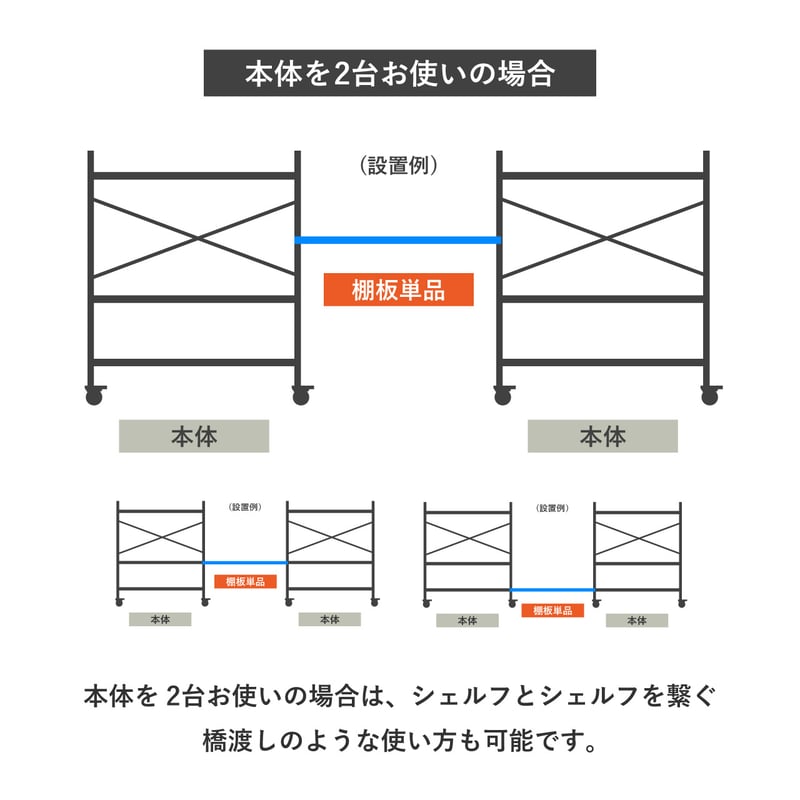 SCAFFOLD LIKE SHELF / 耐荷重 80kg / 洗練された無骨なデザインが雰