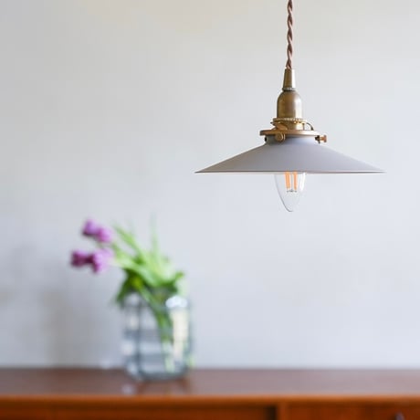 IRON SHADE PLATT × E17 BRASS PENDANT LIGHT / 100cm / シーリングカバー付 / GRAY , BLACK , BRASS /タイプA