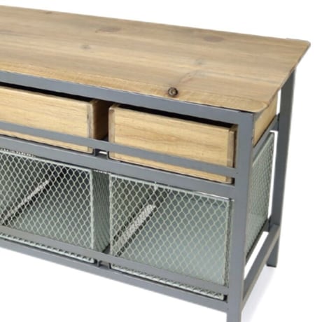 WOOD×IRON MINI CHEST / ドロワー チェスト / ミニチェスト / キッチン収納 / リビング収納 / サイズ : W54xD22xH32 cm