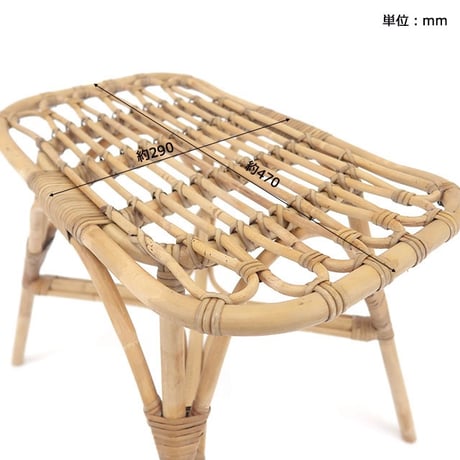 RATTAN STOOL RECT / 多様なシーンで便利に活用できるビンテージデザインのラタンスツール レクト