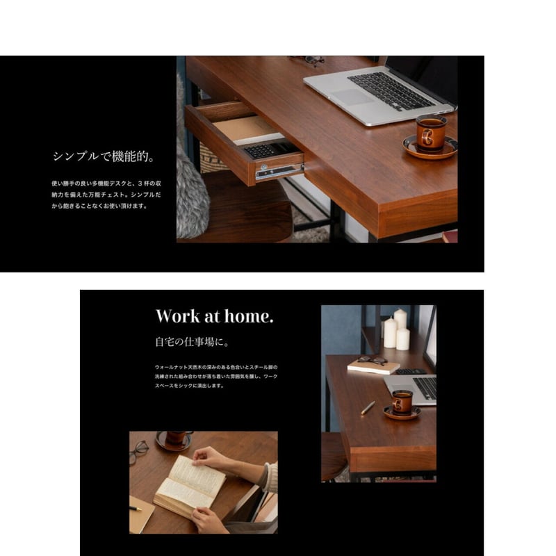 Deann　訳あり  引き出し付き デスク Walnut Desk Amazon.com: ALEEIK Writing Desk, Home Office Workstation