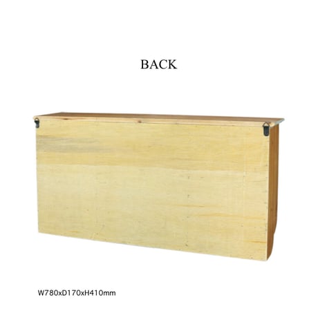 WOOD WALL SHELF IRON ［ W780xD170xH410mm ］ ▷アイアンメッシュドア ▷フック
