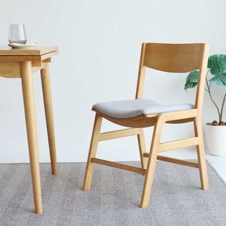 NATURAL WOOD DINING CHAIR / ナチュラルでライトな優しい木肌のファブリックチェア / 完成品 / デスクチェア 学習チェア