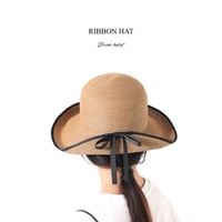 RIBBON HAT / リボンスタイルが可愛い折り畳み可能なペーパーブレードハット / ナチュラル , ベージュ / ハット