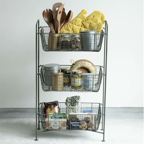 WIRE BASKET 03 / GRAY / キッチン収納 / ランドリールーム / サイズ : W460×D260×H760mm