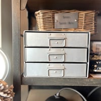3TH BOX / ブリキ製品 3段 A4 収納 チェスト / SIZE W24× D33×H17cm