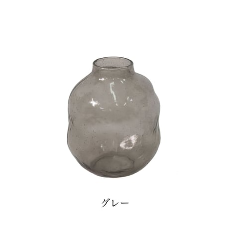 枝物や大ぶりな花を飾るにぴったりな歪なフォルムが可愛いフラワーベース / Scenery vase / ガラスフラワーベース / Lサイズ ▶︎カラー クリア , グレー , アンバー