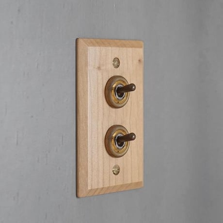 AXCIS.INC / WOOD + BRASS SWITCH PLATE / ウッデンプレートスイッチ メープル / 1,2,3,4スイッチ