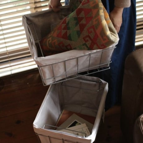 WIRE ARTS ＆ PRO.STACKING BASKET 3 with CASTER / WASHABLE COVER / 収納バスケット / キャスターバスケット / BRID