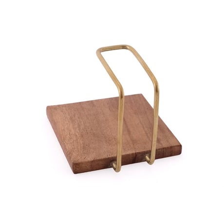 BRASS kitchen paper holder / 木とBRASSの組み合わせがシンプルでありながらも美しいデザインを生み出すキッチンペーパーホルダー / 裏面 マグネット / 2個セット品