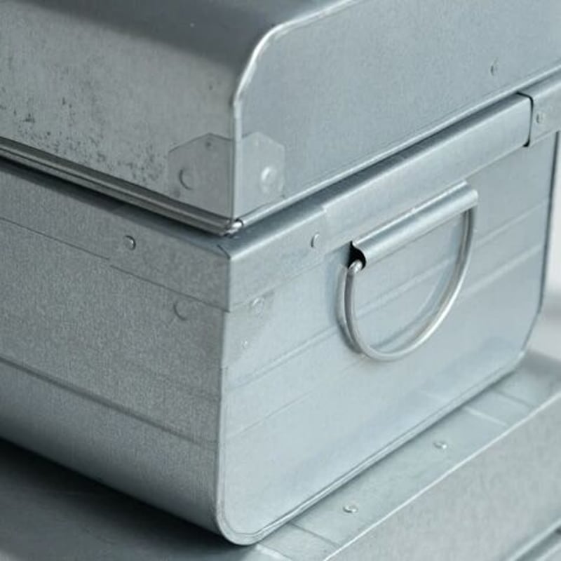 ブリキ トランクボックス 収納ボックス2個セット 楽天市場】【S・M2個セット】ブリキ缶 ブリキ トランクボックス