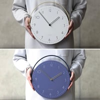 STAND 'N' WALLCLOCK / BLANCO , BLU / 幾何学的な文字盤の北欧モダンなウォールクロック / 掛け時計 / 置時計