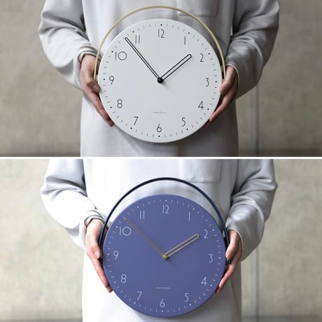 STAND 'N' WALLCLOCK / BLANCO , BLU / 幾何学的な文字盤の北欧モダンなウォールクロック / 掛け時計 / 置時計