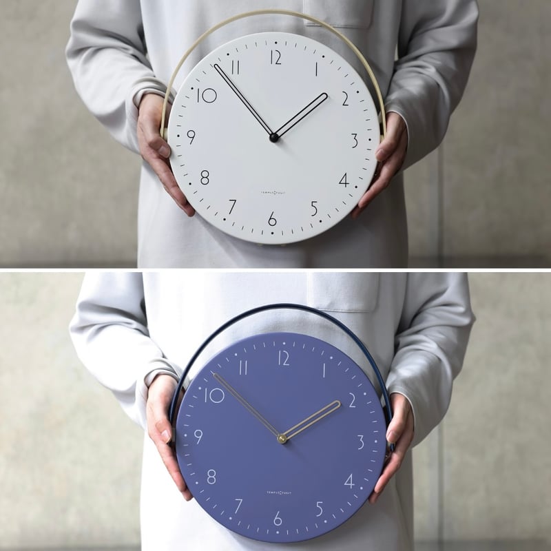 STAND 'N' WALLCLOCK / BLANCO , BLU / 幾何学的な文字盤の北