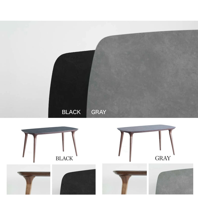 傷に強いセラミック+天然木が美しい / Ceramic dining table 1400