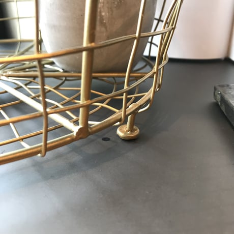 WIRE ROUND BASKET / 2tray / Gold ワイヤーシェルフ