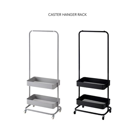 CASTER HANGER RACK / GRAY , BLACK / ワゴンラック ハンガーラック / サイズ : W59.5×D37× H150 / 175cm