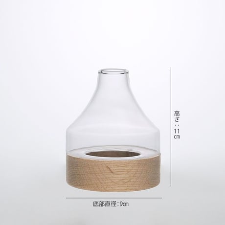 FLOWER VASE : DIFFUSER BOTTLE / 木とリューズガラスを組み合わせたフラワーベーステーパー