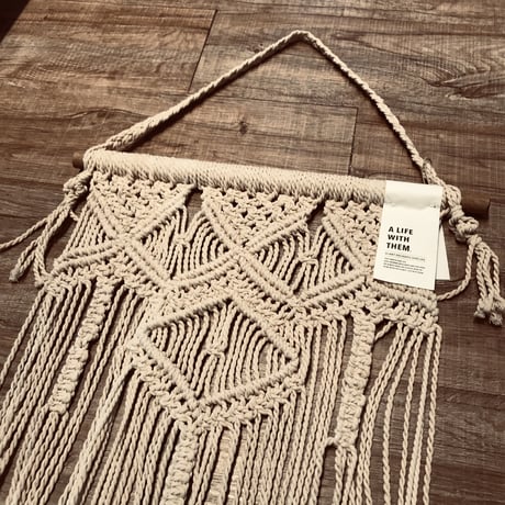 MACRAME / マクラメタペストリー/ 天然素材 ナチュラルコットン / サイズ▷W400×D25×H900mm