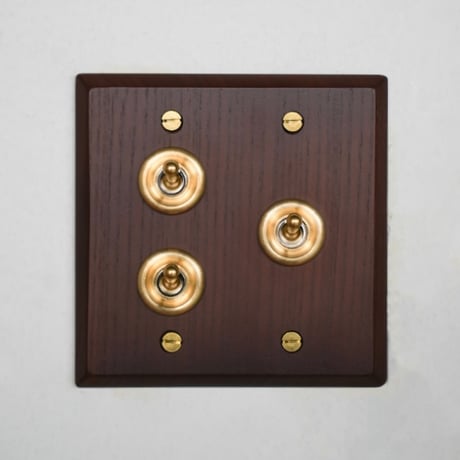 AXCIS.INC / WOOD + BRASS SWITCH PLATE / ウッデンプレート2スイッチ アッシュ / 1,2,3,4スイッチ