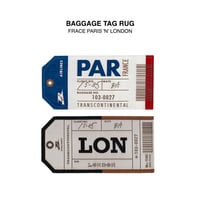 Paris & London BAGGAGE TAG RUG / ヴィンテージバゲッジタグ デザイン / お部屋にいながら旅行気分を高めてくれる遊び心の詰まったマット