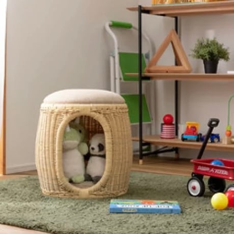 STOOL for PET HOUSE / ペットスツール /ラタン/ 座面取り外し可 / 内クッション取り外し可