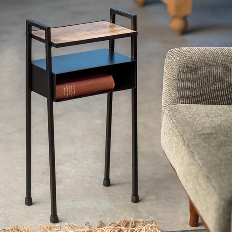 IRON × WOOD SIDE TABLE / シンプルでスタイリッシュなサイドテーブル / アイアン , マンゴーウッド