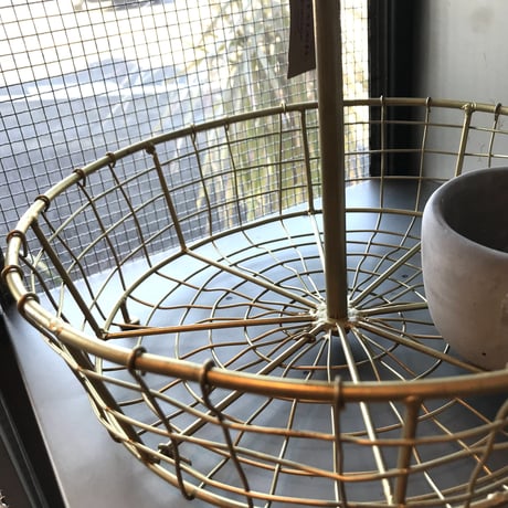 WIRE ROUND BASKET / 2tray / Gold ワイヤーシェルフ