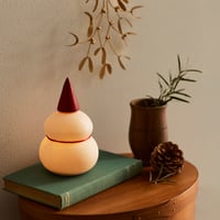 STONE WARE LED LIGHT / 毎年飾れるのが嬉しい 鏡餅のオブジェとしても使える 半磁器のLEDライト/ 雪だるま（2サイズ）電池付 / CR2032