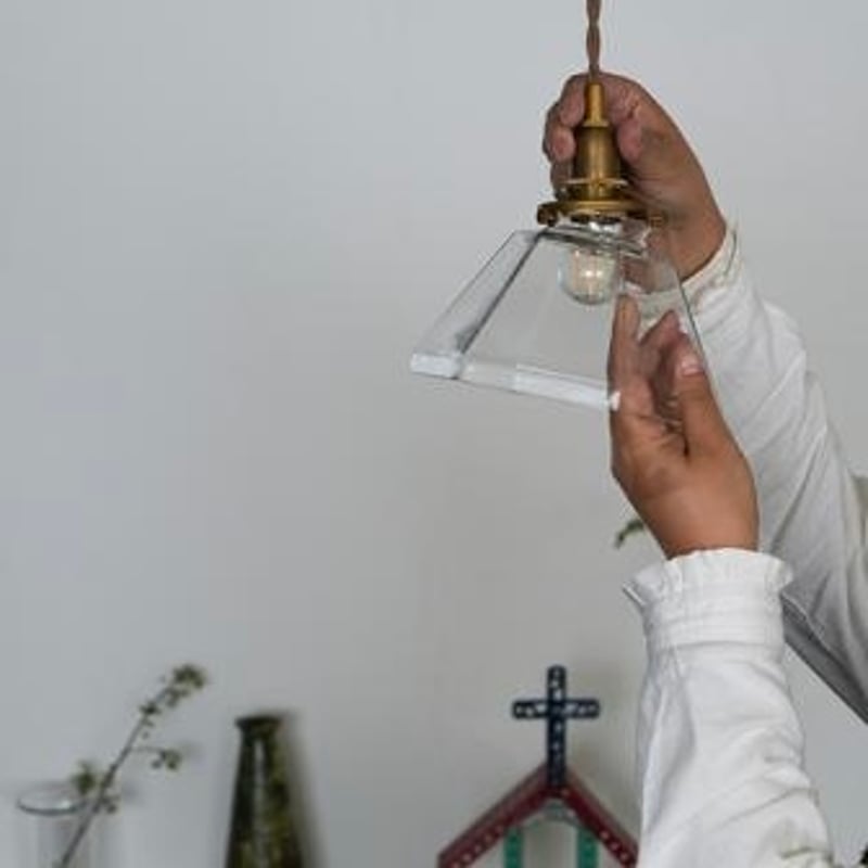 AXCIS . ガラスシェード + ペンダントライト灯具 100cmセット / 電球