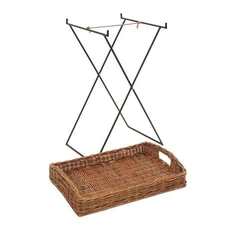 RATTAN × IRON TRAY STAND / THE AROROG / アラログ サイドテーブルとしても使えるスタンド付きトレイ。