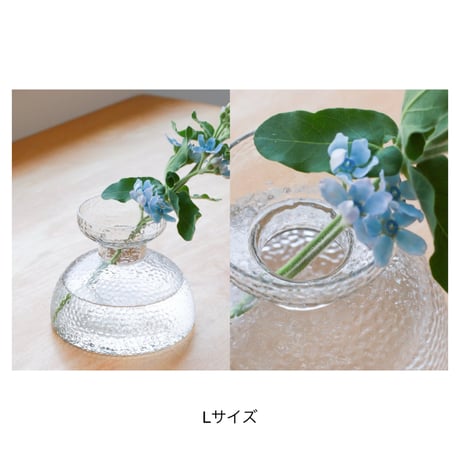 GRASS STAND TRAY 'N' VASE / フラワーベースとしても使えるガラス製のスタンドトレイ / Sサイズ , Lサイズ