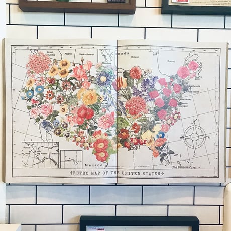 WALL BOOK ART FLOWER / ウォールデコ / フラワー装飾 インテリア / W650×H400×D40/25mm