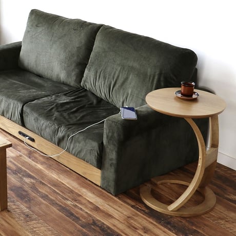 ROUND SIDE TABLE /ノートPCが乗せれる木製でおしゃれなサイドテーブル  / ソファサイド テーブル / 円形 ラウンドテーブル