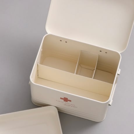 FIRST AID KIT 02 / マットな質感のシンプルでスタイリッシュな救急箱 / WHITE , BEIGE /