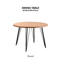 ROUND TABLE / ナチュラルな天板とアイアンのダイニングテーブル / ラウンドテーブル / ダイニングテーブル / 円形テーブル / ソフトヴィンテージテイスト
