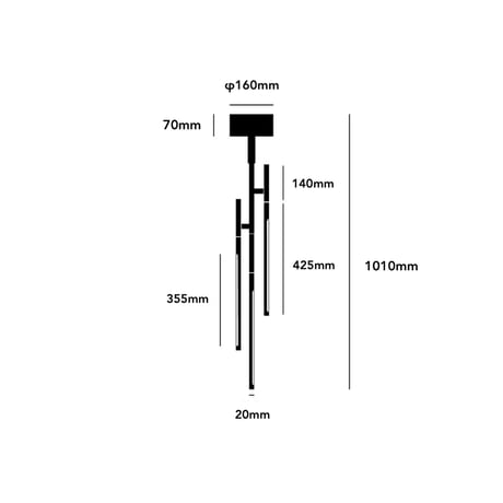 vision 3 LED-ceiling lamp / 暖色 白色調色切替可能な3灯シーリングランプ / WHITE , BLACK / LED内蔵照明