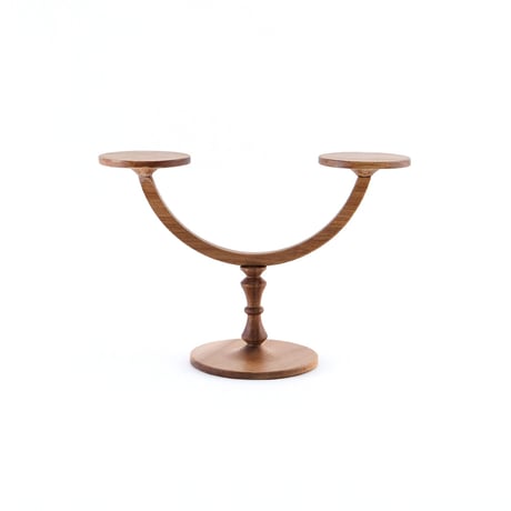 ACACIA WOOD CANDLE HOLDER + LED CANDLE / キャンドル ボーティブ 2個付き
