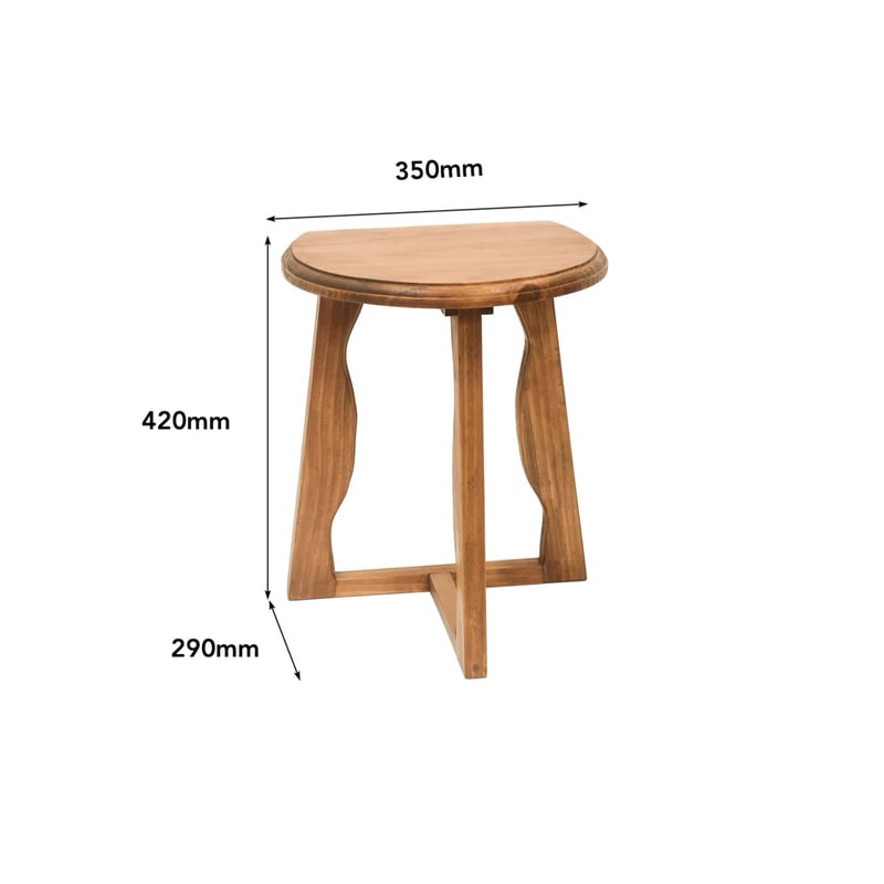 PINE WOOD STOOL 'N' TABLE MOON / アンティークのような風合いが