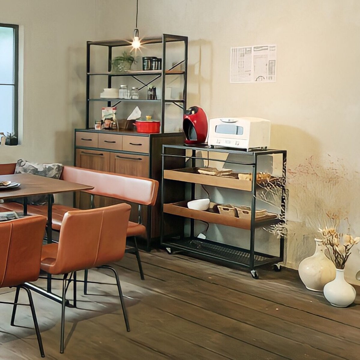 walnut × steel WAGON SHELF / 収納ワゴン / ラック / キッチ