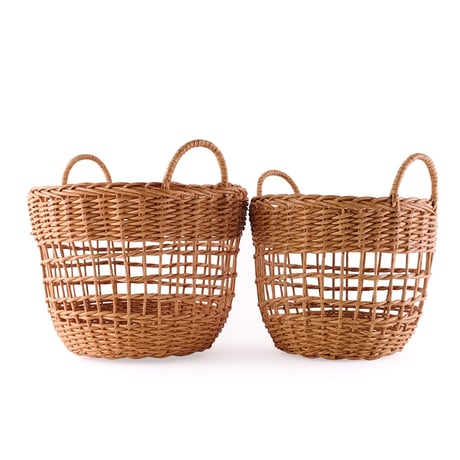 PP ROUND BASKET / Sサイズ , Lサイズ / 軽量＆水洗いOK、空間をセンス良く整えてくれる優秀アイテム