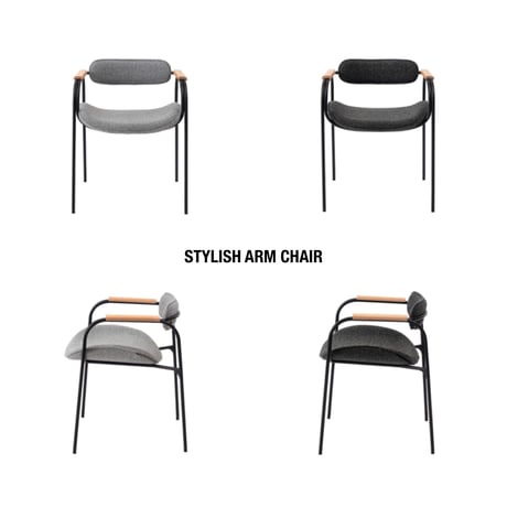STYLISH ARM CHAIR / GRAY , DARKGRAY / スタイリッシュアームチェア