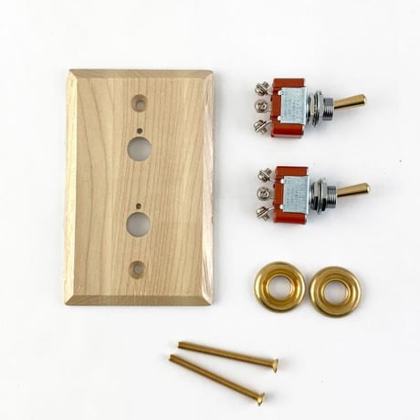AXCIS.INC / WOOD + BRASS SWITCH PLATE / ウッデンプレートスイッチ メープル / 1,2,3,4スイッチ