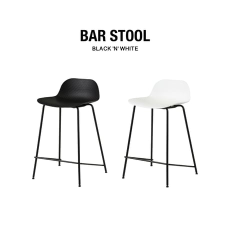 BAR STOOL 01 / シャープなデザインで美しいシルエットのバースツール / white , black
