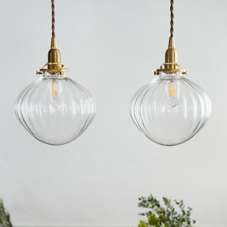 FRUCT PENDANT LIGHT L / ガラスシェード + 真鍮灯具 / 30cm , 60cm , 100cm , 150cm / E17 シーリングカバー付 / AXCIS ※電球なし