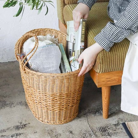 Marché Basket / ナチュラルな風合いとかわいいかたちたっぷりと入る大容量サイズで洗濯かごや日用品のストックに。