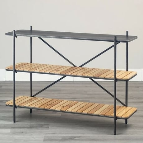 IRON / WOOD 3 STEP SHELF / シェルフ / ディスプレイ棚 / 3段ラック / ソフトビンテージインテリア /